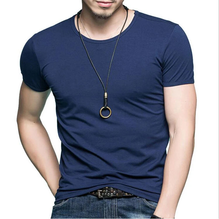 Wholesale Men Slim Fit White Blank Cotton T Shirt