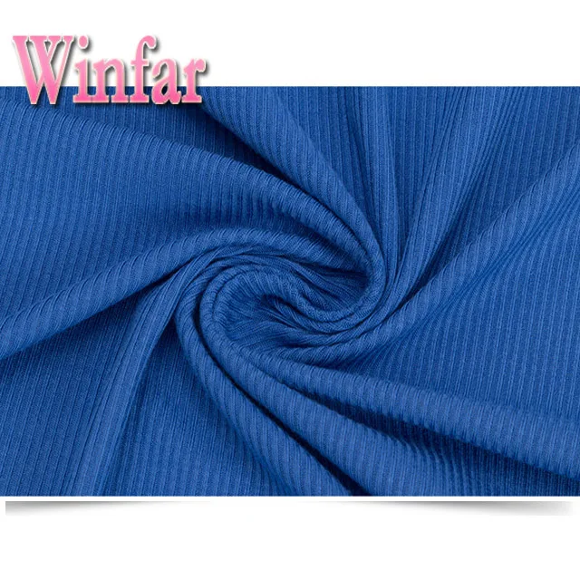Winfar China Rib factory 95%polyester 5%spandex 2*2 design rib boat for clothing
