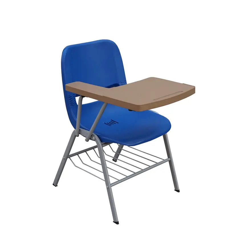 cheap school plastic tablet arm chair with book rack