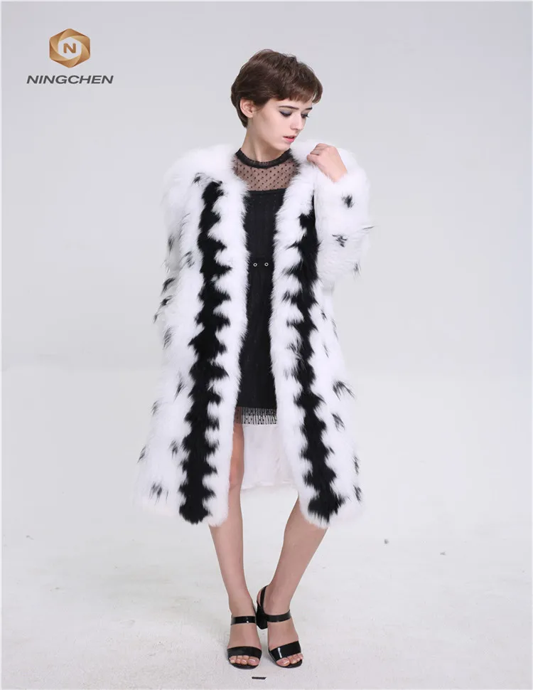 
Luxury New Baby White Fox Fur Coat Woman Real Fur Coat For Winter Warm Plus Size Overcoat 