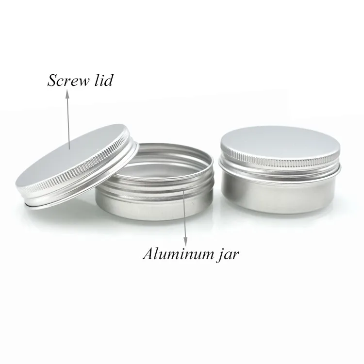 5g 10g 15g 30g 40g 50g 60g 80g silver aluminum jar 30 ml 50 ml aluminum jar container 60ml 80g 100g 120g aluminum jars for food