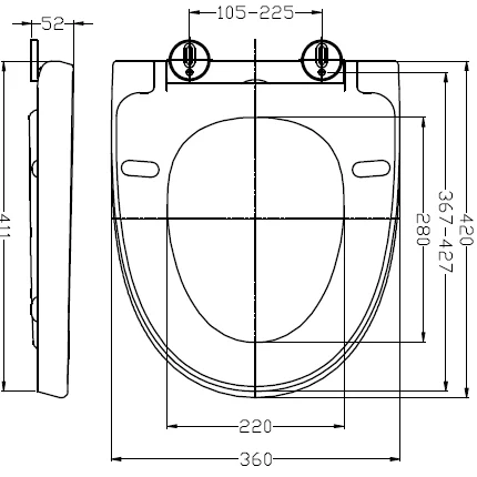 Высококачественное сиденье для унитаза Cera IFO стандарта Скандинавии с мягким закрытием