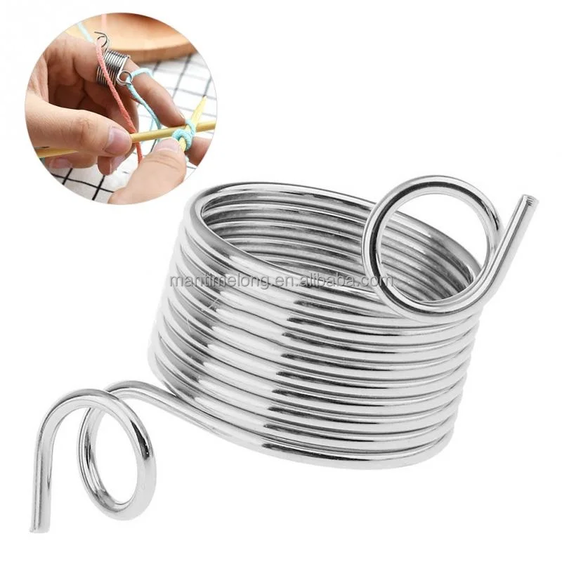 Stainless Steel Knitting Tool Finger Thimble Yarn Stranding Guide Knitted sweaters Yarn Guide