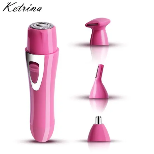 Mini Electric Lady Shaver/ Epilator/ Hair Remover Epilator 4 in 1 Electric Hair Remover Kit Rechargeable Battery Color Box Usb