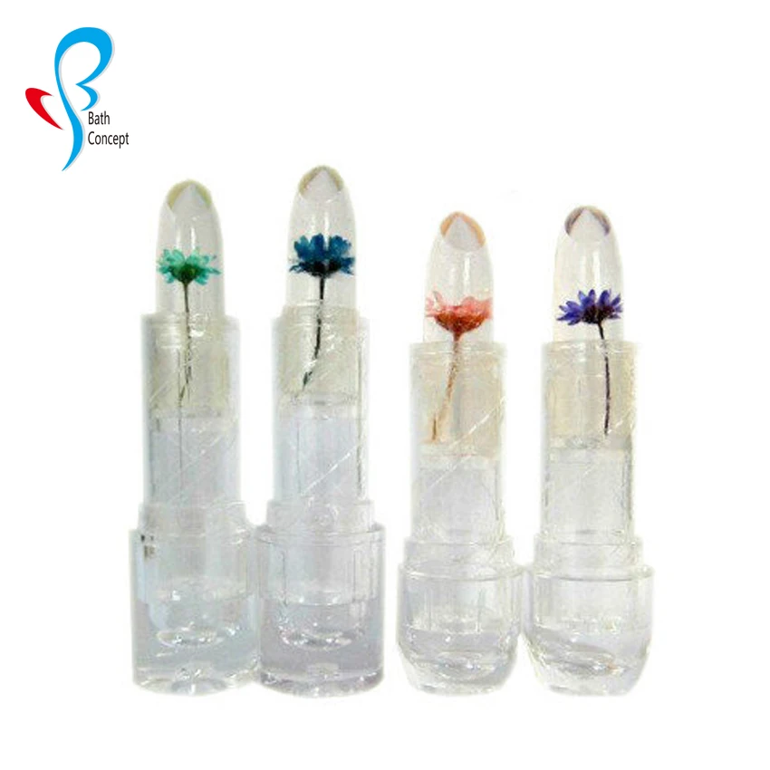 Temperature color change jelly flower transparent OEM lipstick
