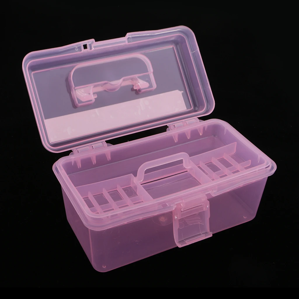 Plastic Storage Box With Handle For Arts Crafts Makeup Toys ect Storing PURPLE