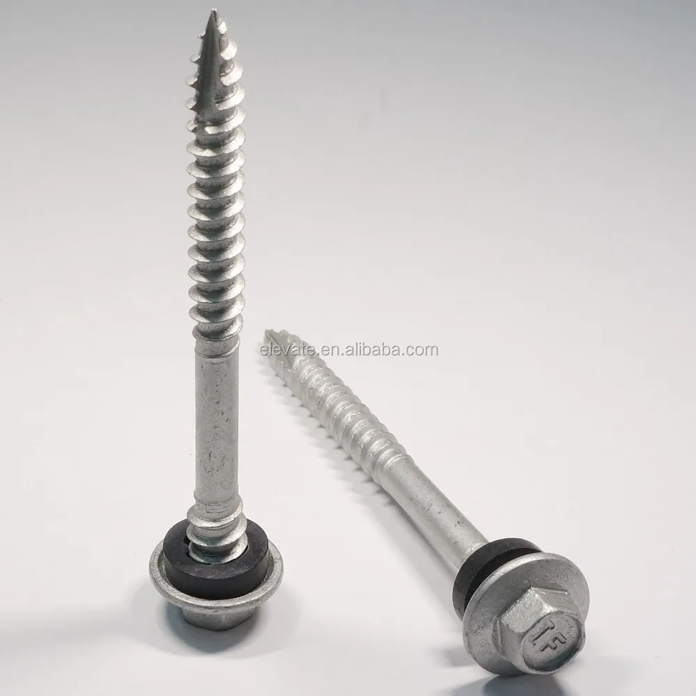 Indented Hex Flange Washer Head Double Thread Type-17 EPDM Washer Self Tapping Screw