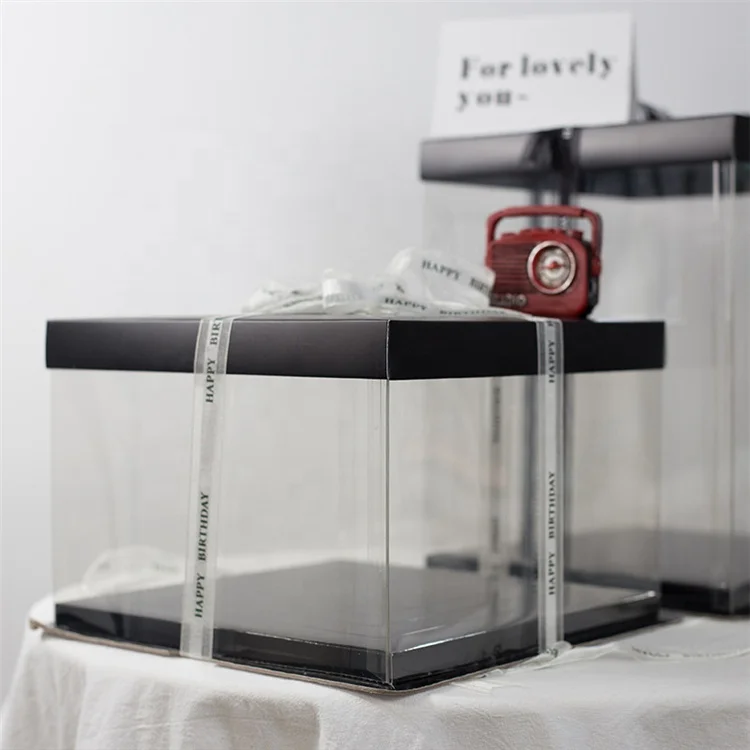 
Window Disposable Container pvc box Pet Transparent Cupcake Boxes Plastic Cake Box Clear 