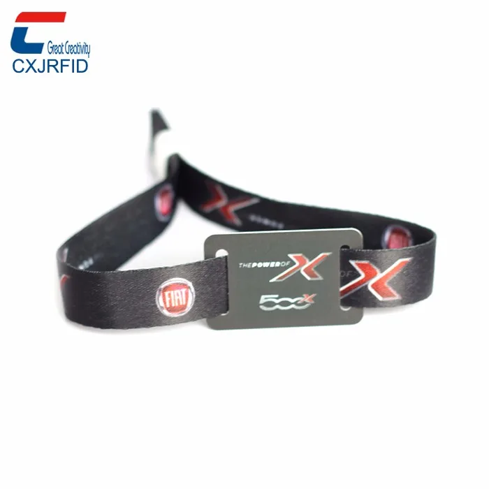 Печать логотипа 13.56 мГц rfid NTAG 213 nfc браслет фестиваля эластичной ткани браслет
