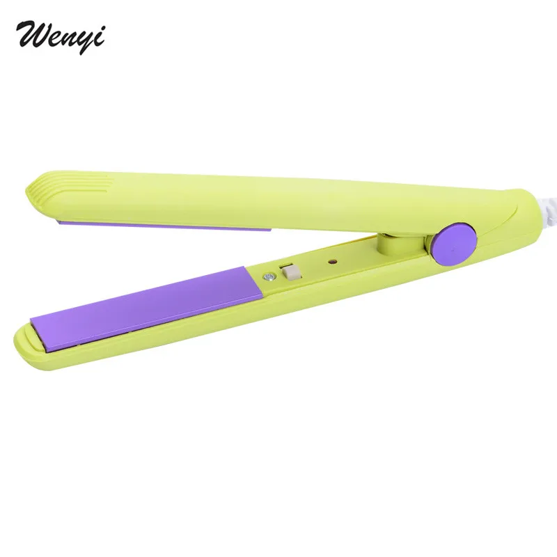 
Pink White Blue Yellow Mini Hairs Flat Iron Curling With EU Plug Salon Styling Tools Fast Hair Straightener Ceramic 