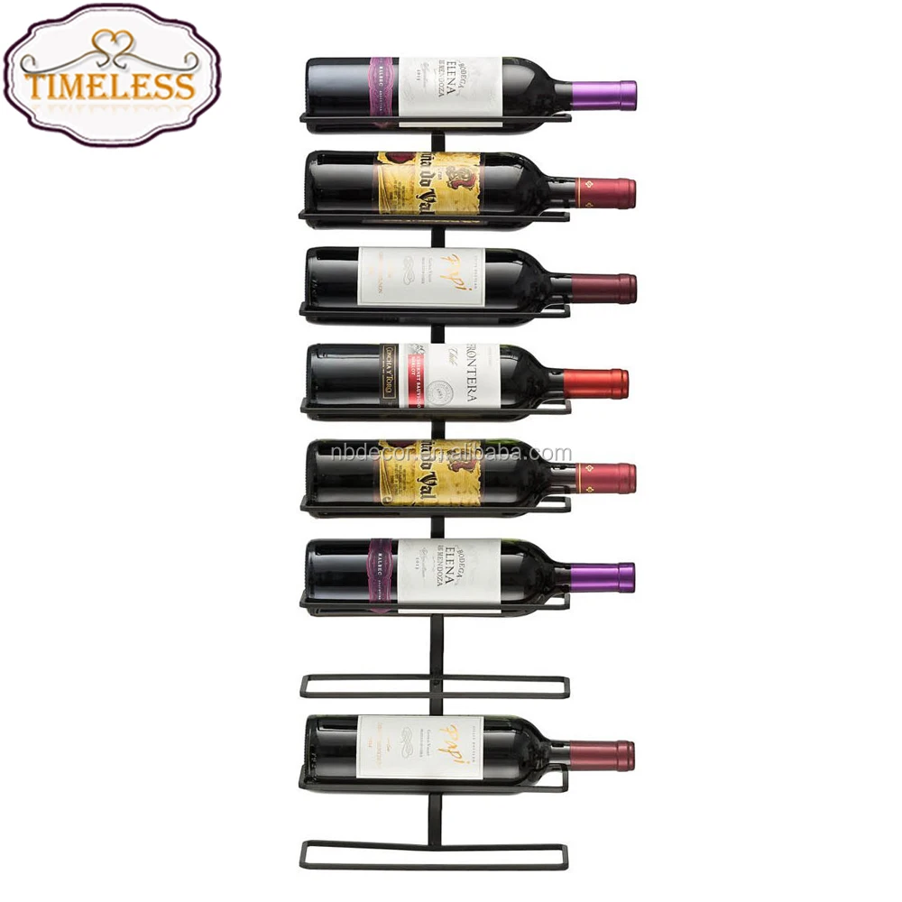 Hot Sale wall mount 9 bottles metal wine rack