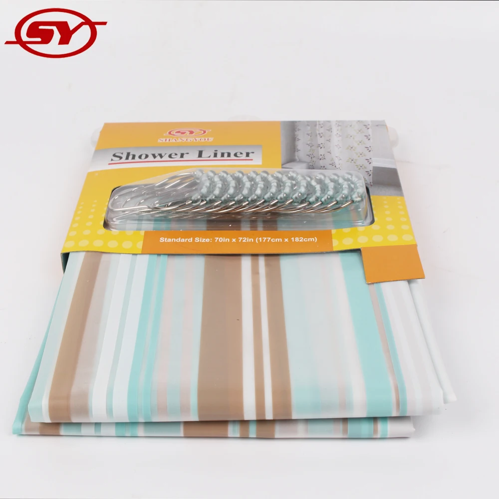 custom plastic shower curtain with hooks