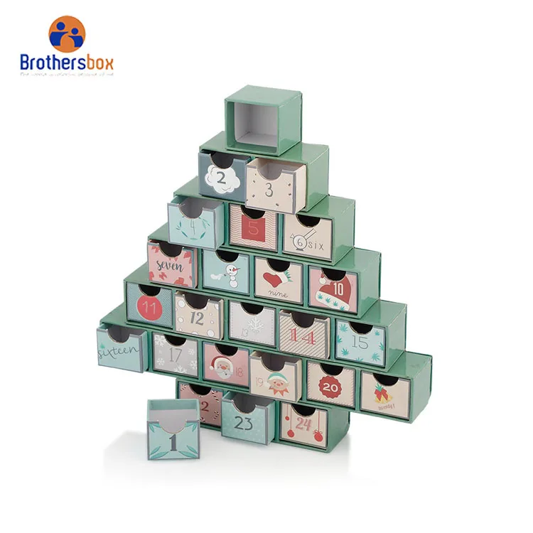 Handmade christmas tree Shaped candy gift box Christmas Advent Calendar Box