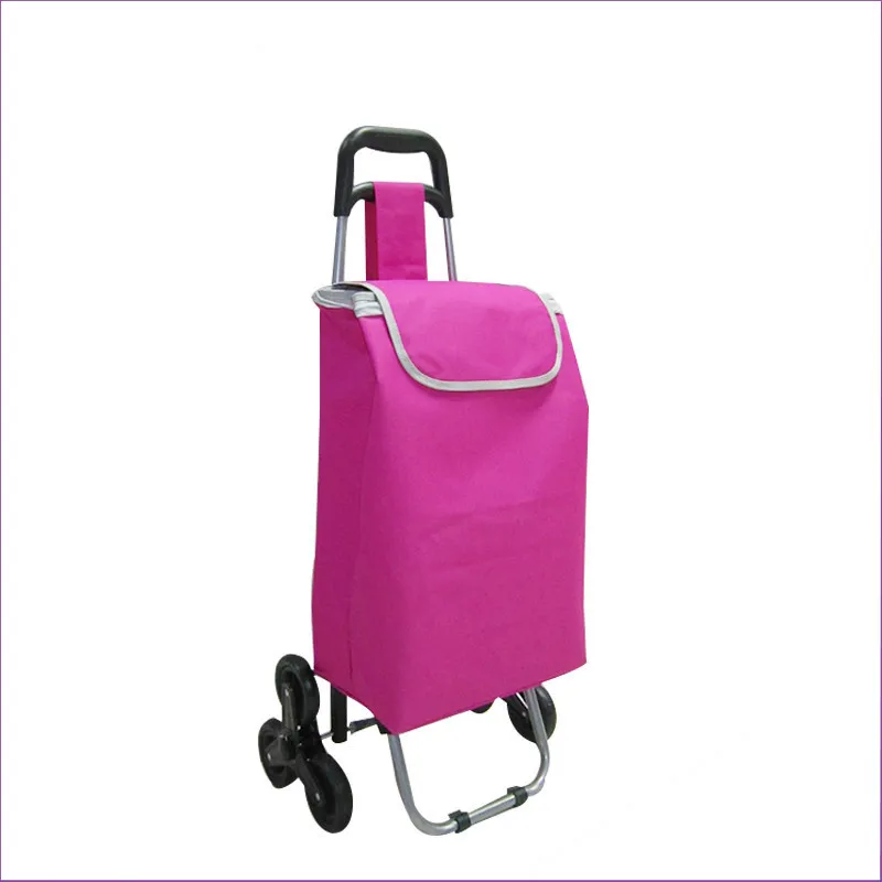 Factory Supply 6 Wheels 600D Trolley Folding Cart Bag Shopping Trolley Cart
