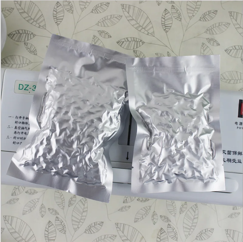 Custom Resealable Heat Seal Aluminum Foil 3 Sides Sealing Packing Vacuum Bags With Tear