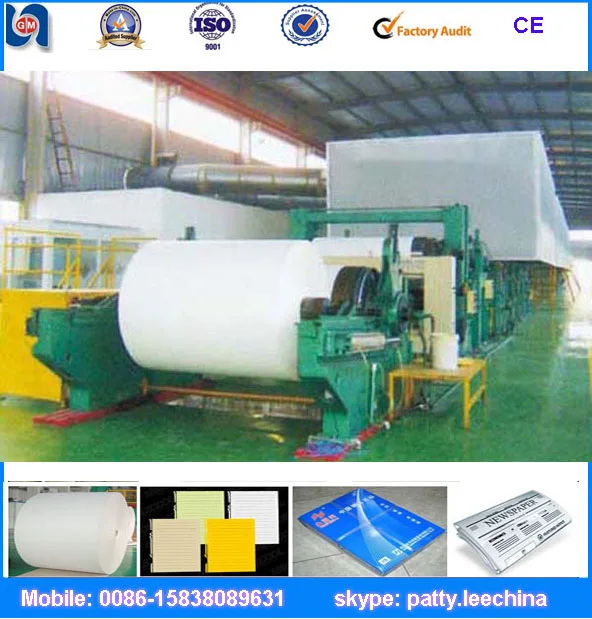Factory waste recycling paper recycling copying paper making machine wire type offset paper machine