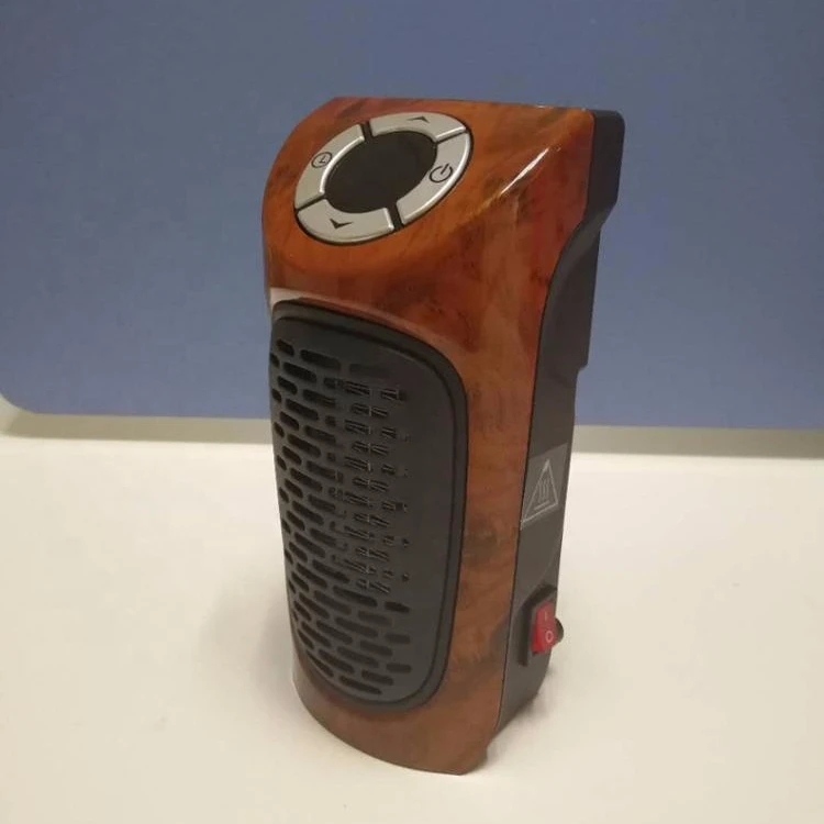 350W Electric Plug in plug-in Mini Heater Fan Heater with Heat Water Transfer Printing Wooden color