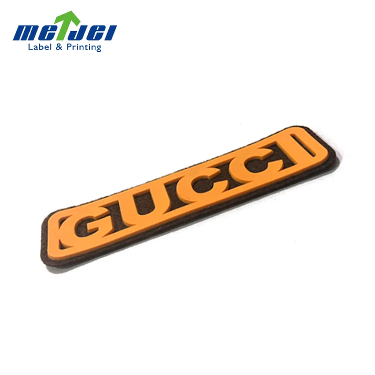 
Fashion Custom Famous Brand Name Soft PVC 3D Logo Rubber Patch 