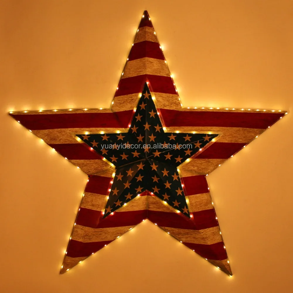 
Promotional Stars and Stripes Star Shape Led Sign Wall Decor for Bar 