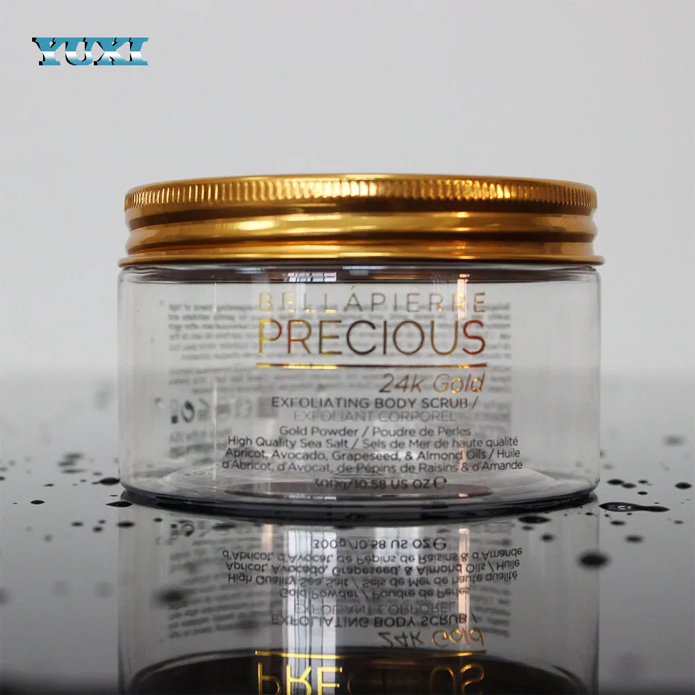 32oz custom large clear plastic cookie jars with aluminum lids