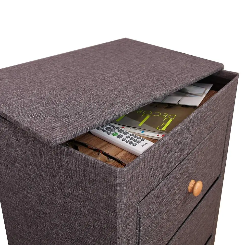 Simple 2-Drawer-Dresser,Premium Linen Fabric Nightstand,Bedside Table ,For Bedroom and bathroom