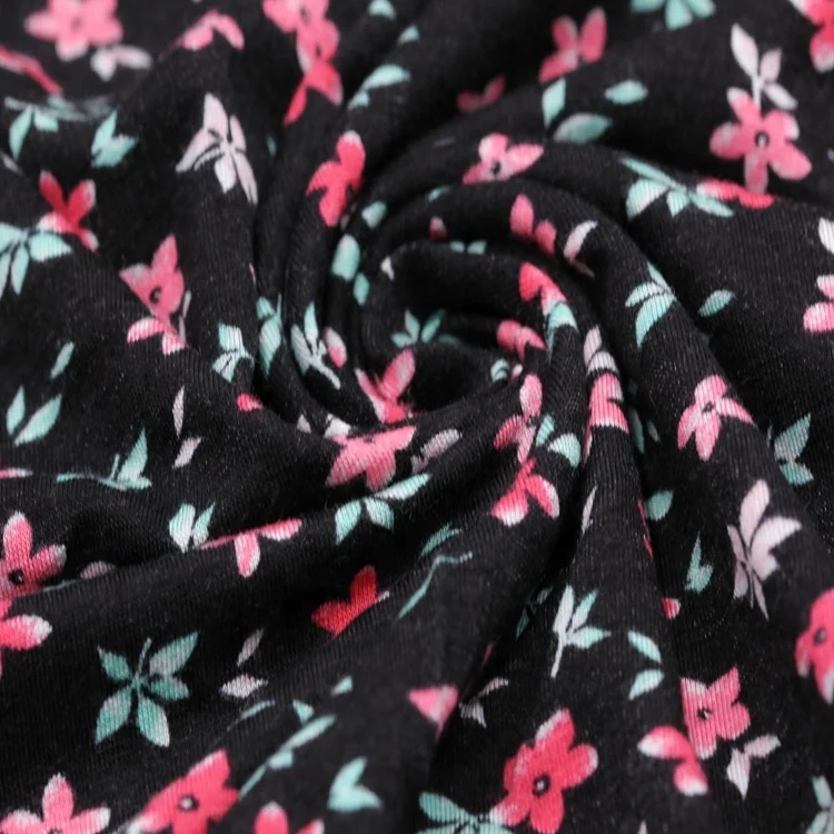 
2021 Hot sales 95% viscose 5%SP elastane rayon printed single jersey fabric 