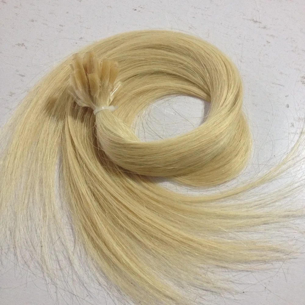 Blonde Color Nail-Tip Keratin Prebonded Hair U-tip Extension Hair #613
