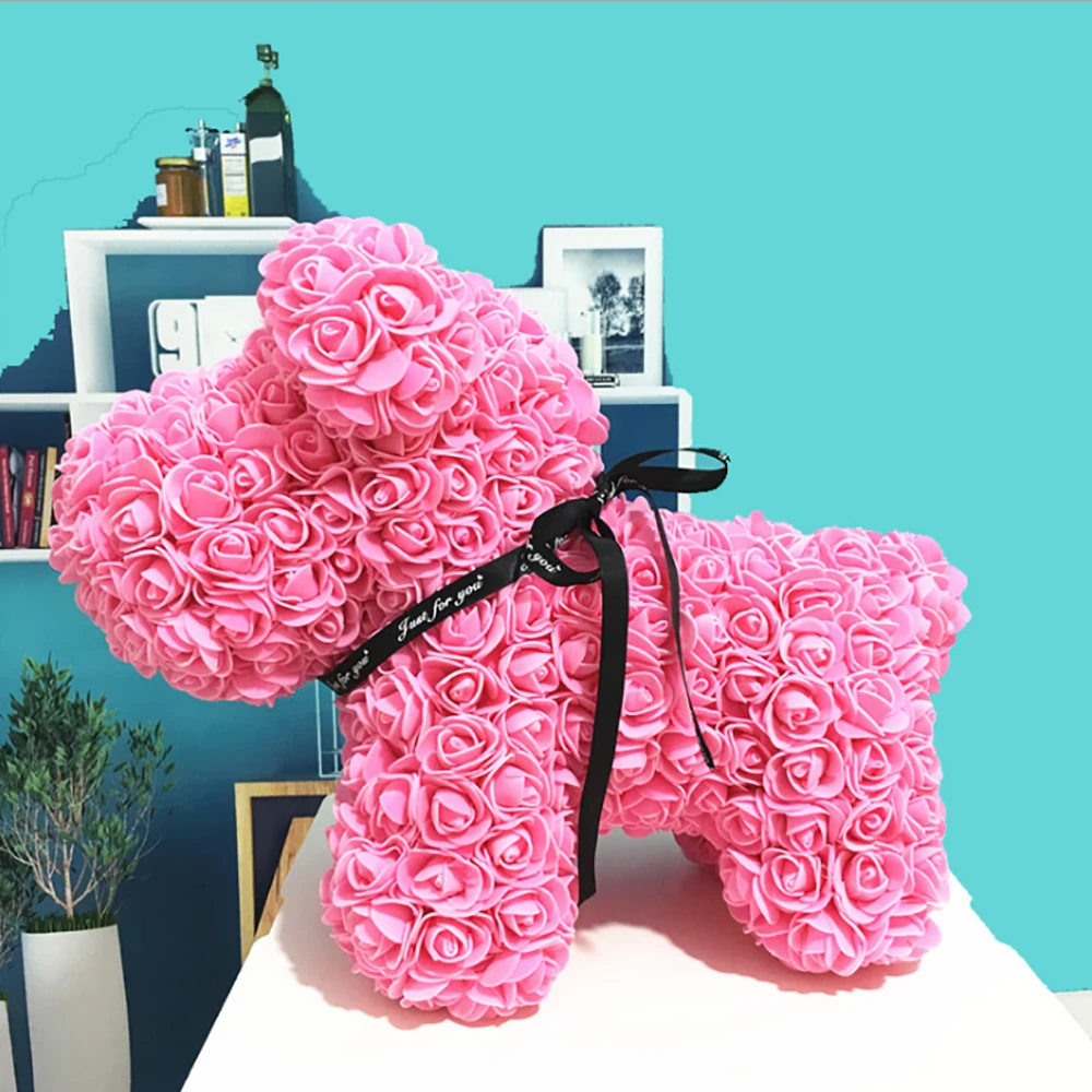 
Lucky Rose Dog PE Foam Rose Dog Gift Packing Toy Dog 