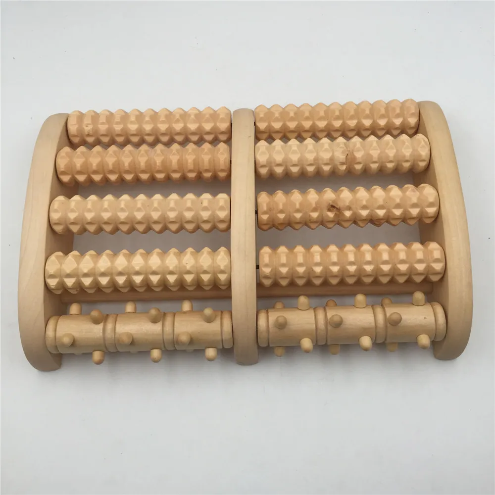 5Row Wood Foot Massager for feet Wooden Roller