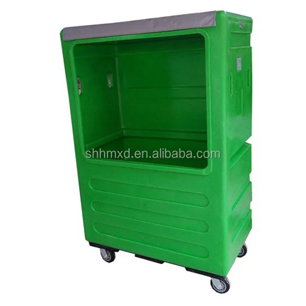 Plastic laundry linen roll cage for laundry factory