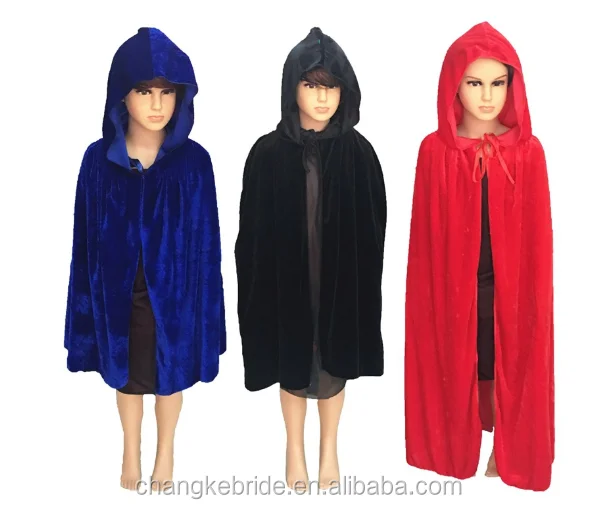 
Cheap Hooded Cape Cloak Stage Show Halloween Christmas Cosplay For Kids 