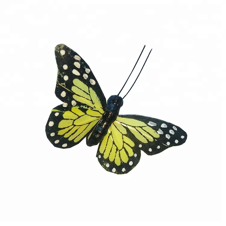 Artificial custom feather butterflies for wedding decorations