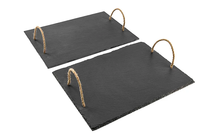 Top Quality Slate Tray 40*30cm Natural Edge Charcuterie Board Slate Cheese Board Charcuterie Board Slate With Handles