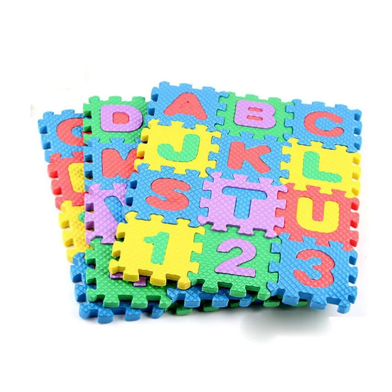 Mini 36pcs EVA Puzzle Kid Toy Alphabet Letters Numeral Foam Mat Education Toys