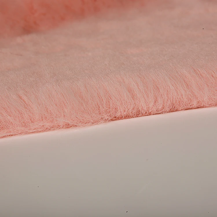 
Customized 100% polyester red rabbit faux fur fabric 