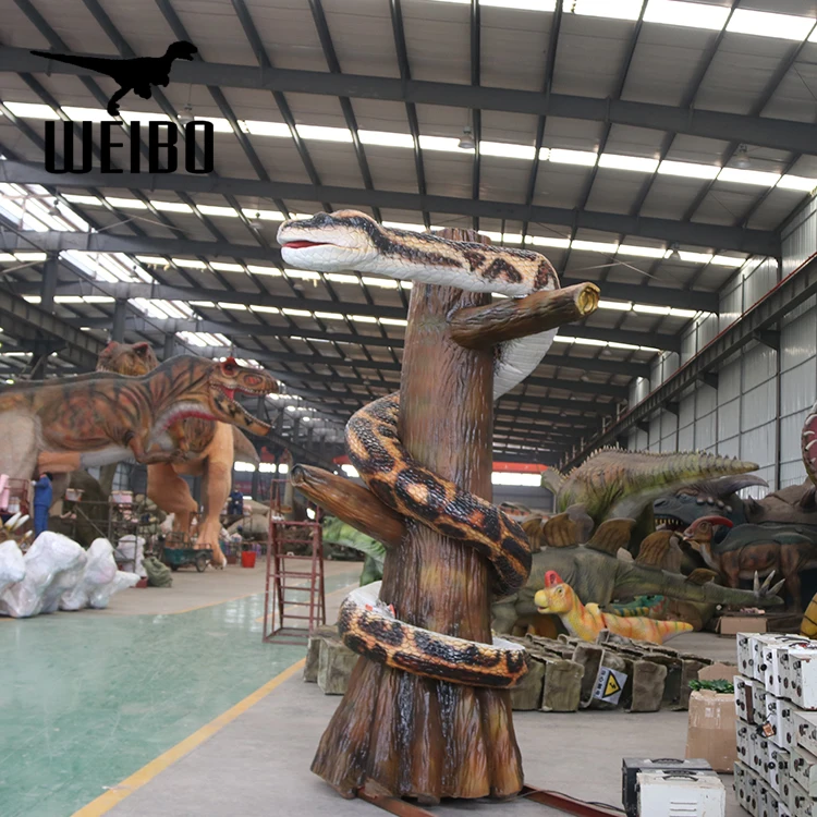Life size animal silicone rubber animatronic snake statue