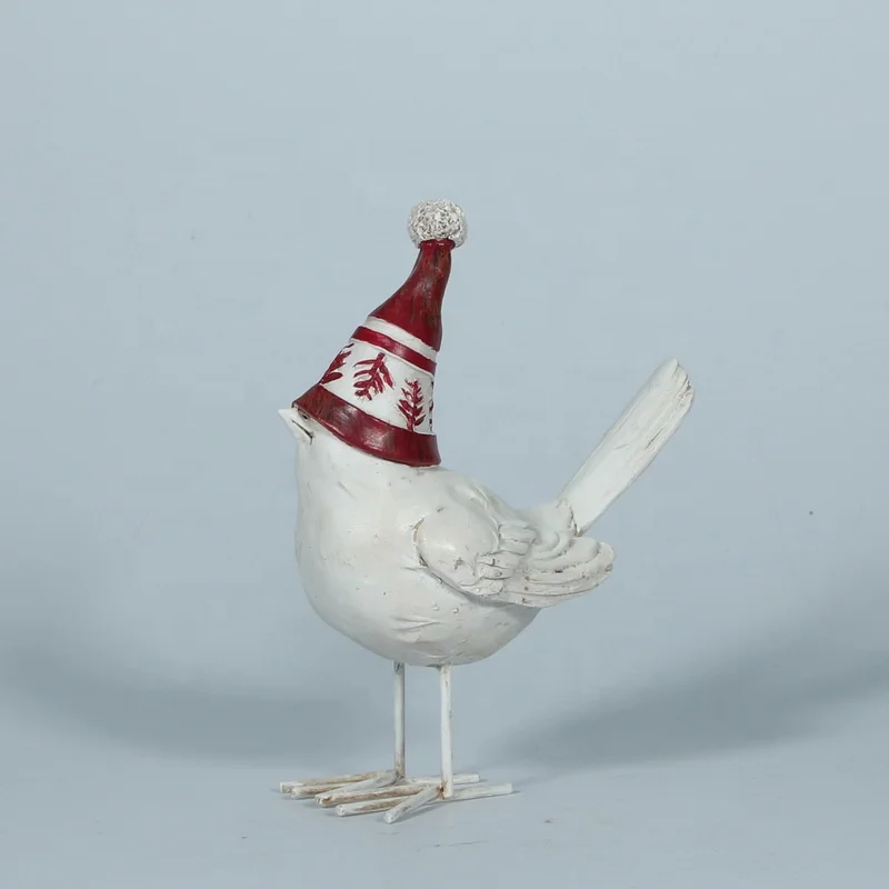 Promotional Hand Made Resin Xmas Bird Figurine for Wholesale