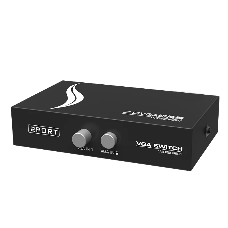Hot sale audio video auto 2 port vga switch 2 input 1 output