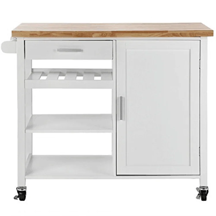 Мраморная или резиновая деревянная маленькая тележка для кухни