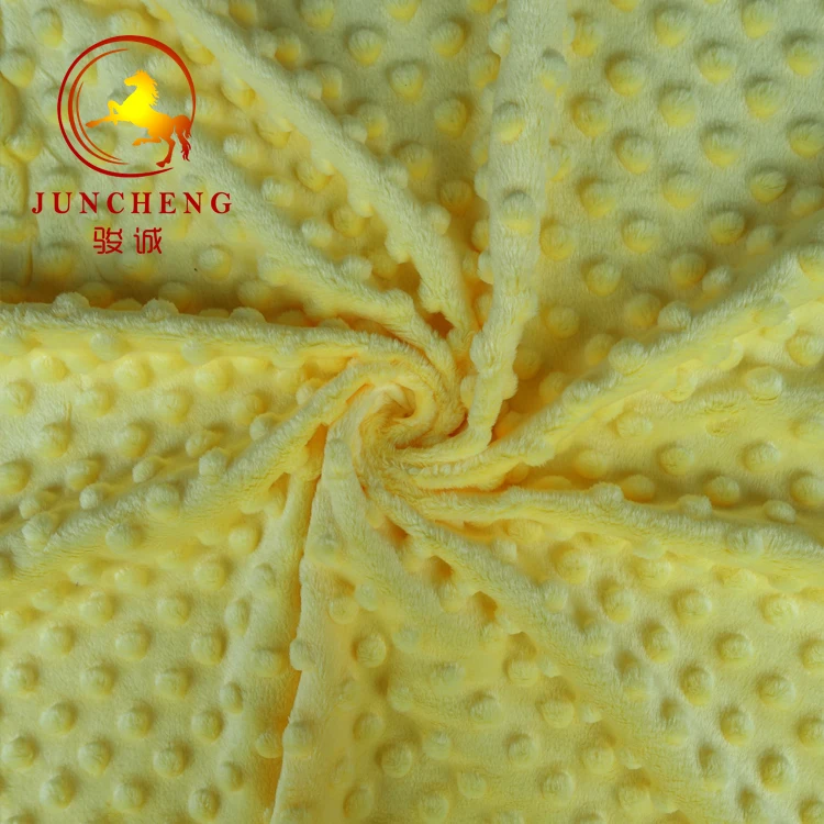 Manufacturer Supplier high quality simple style plain yellow color buy minky dot velvet fabric