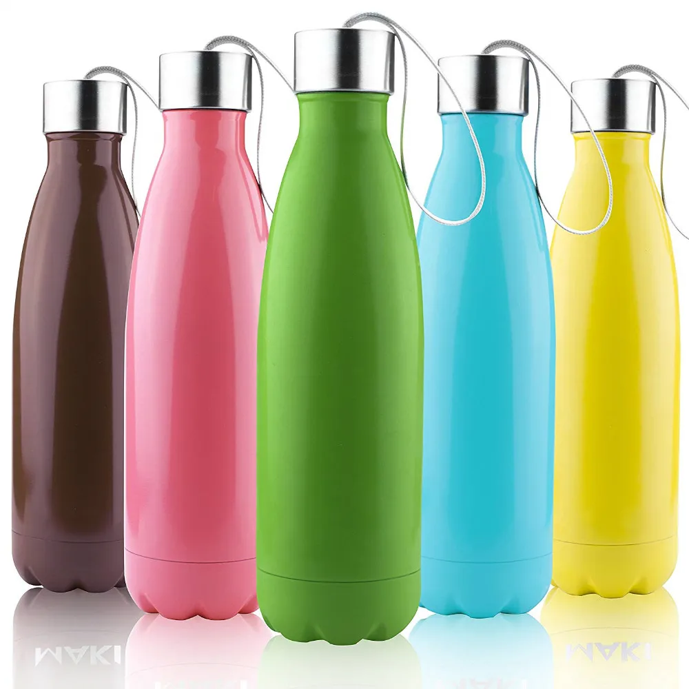 OEM Custom Logo Sports Double Wall Vacuum Insulated Stainless Steel Water Bottle With Lid