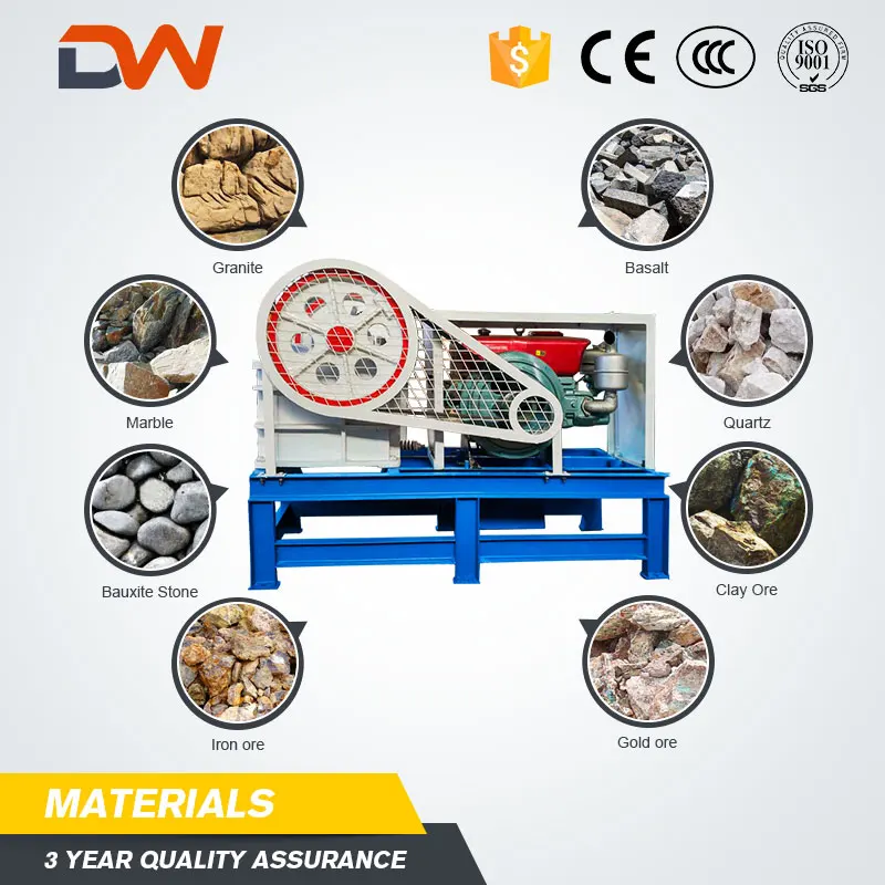 Cheap Small Mini Portable Diesel Engine Movable Mobile Drive Rock Stone Quarry Power Jaw Crusher Machine With Low Price For Sale