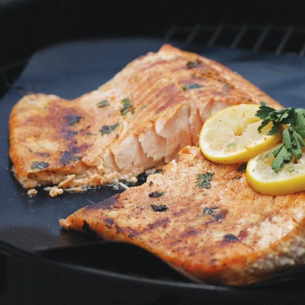 Heavy Duty Non-Stick Copper BBQ Grill Mat Heat Resistant  With Holes Fireproof Charcoal