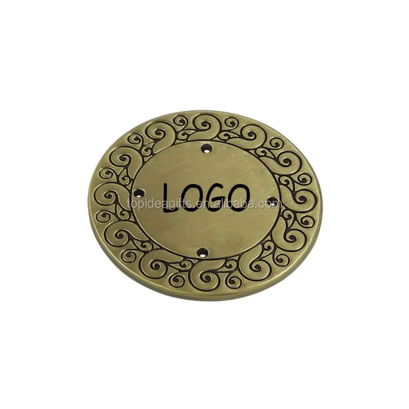 Square Shape Metal Silver Finish Labels Metal Blank Plates Can Engrave Logo