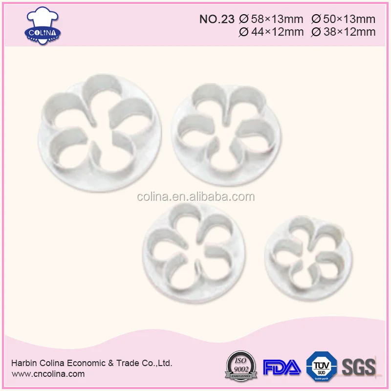 5 Petals Blossom Flower Plunger Cutter 58/50/44/38mm Fondat Cake Cookie cutter