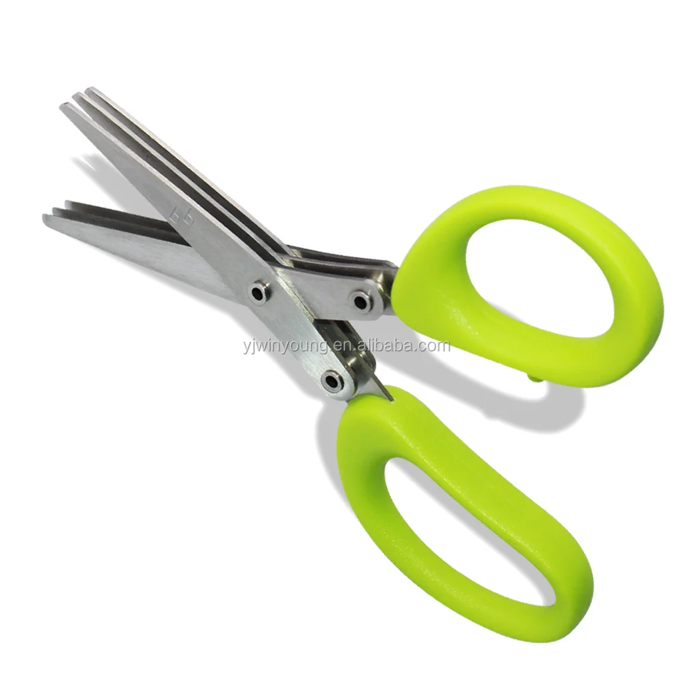 
kitchen scissors multipurpose 5 blades herb scissors herb scissor with easy cleaning brush 