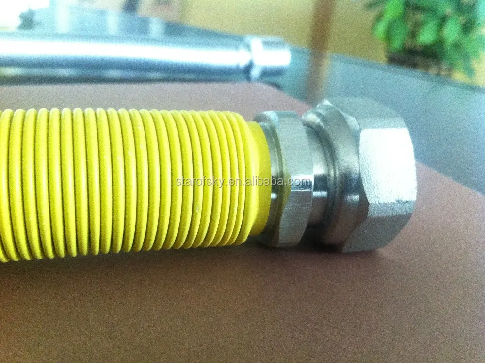 
Good quality!ISO CE half inch extensible plumbing stainless steel flexible gas and water hoses with PE/PVC coated 