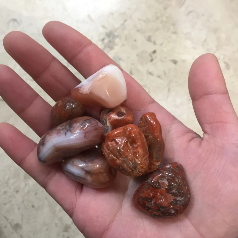 
Bulk Wholesale Natural Carnelian Tumbled Stones Agate Crystal Gravel 