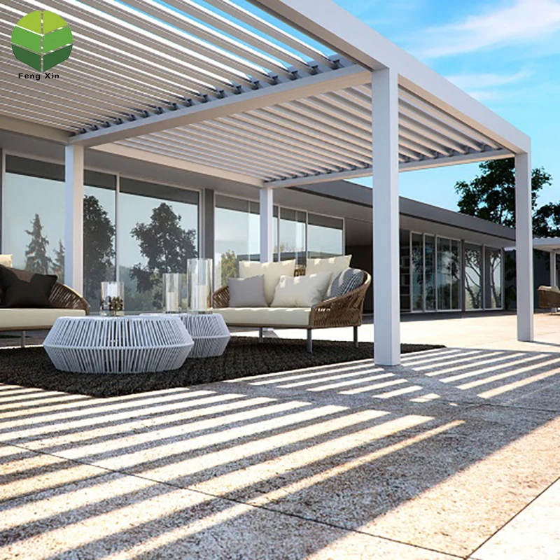 Custom Remote Control Retractable Full Cassette Motorized Awning for Outdoor Metal Aluminum Pergola Garden Decorations No Wood