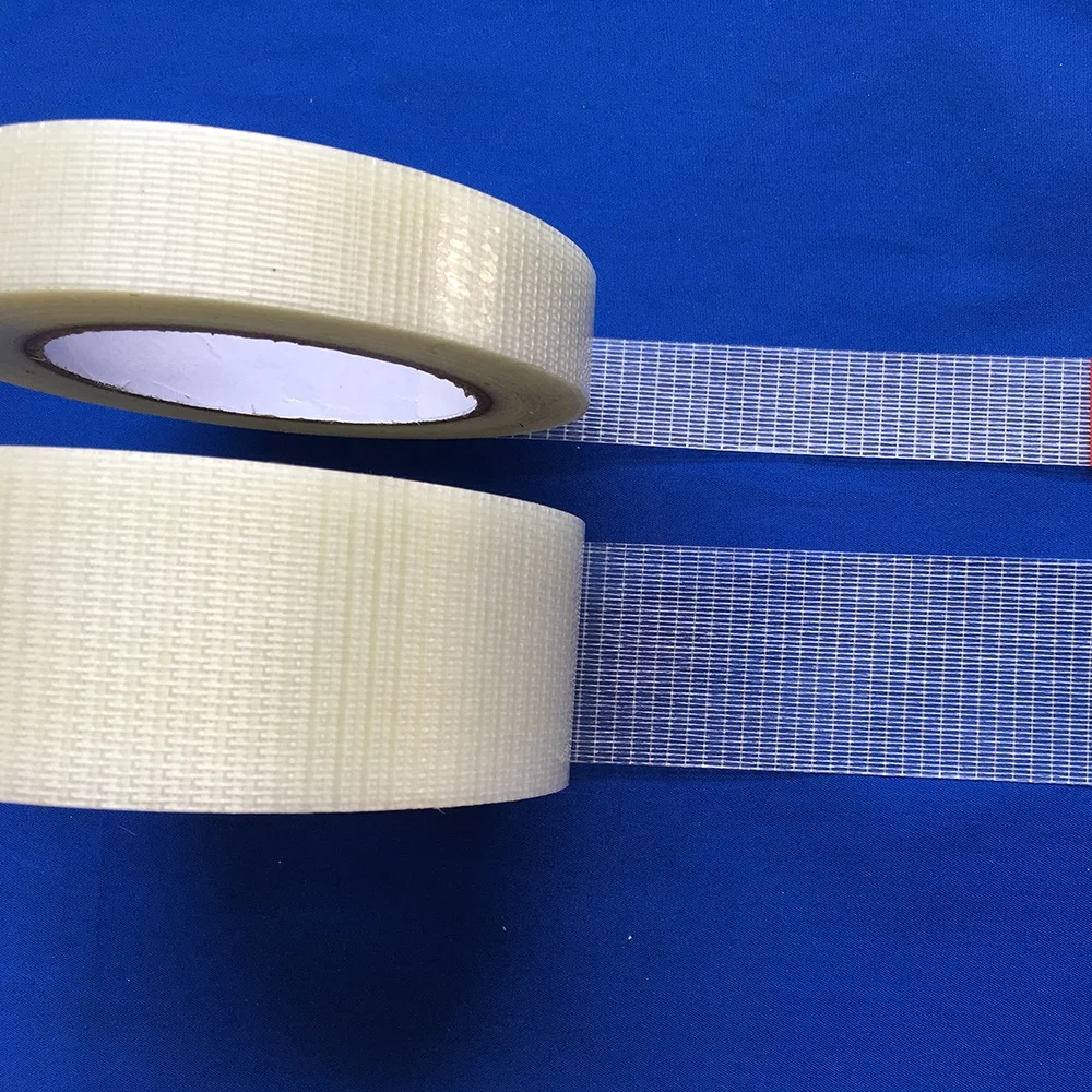 Laminated Cross Directional Fiberglass Reinforced Adhesive Filament Tape for packing / sealing